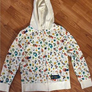 Disney White Sweatshirt Colorful Cartoon Print
